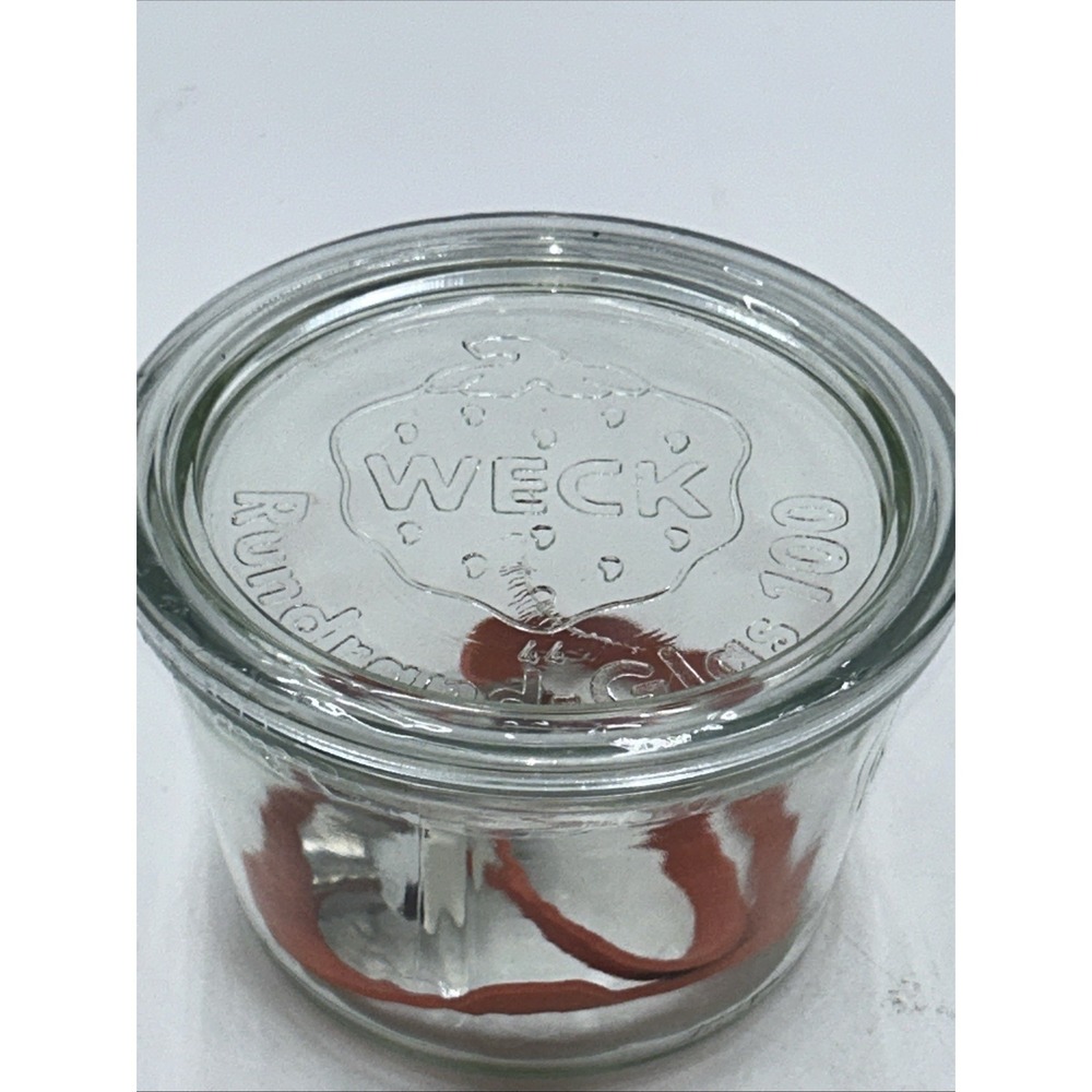 Vintage Weck Rundrand Glas 100 Strawberry Jelly Jam Glass Jar Lid Embossed NEW